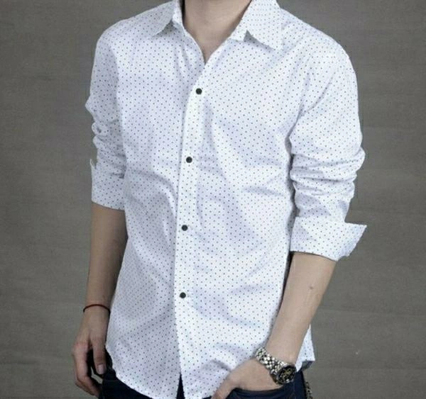 Dotted Print Casual Shirt - 38