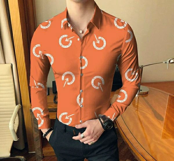 Printed Slim Fit Casual Shirt - 44