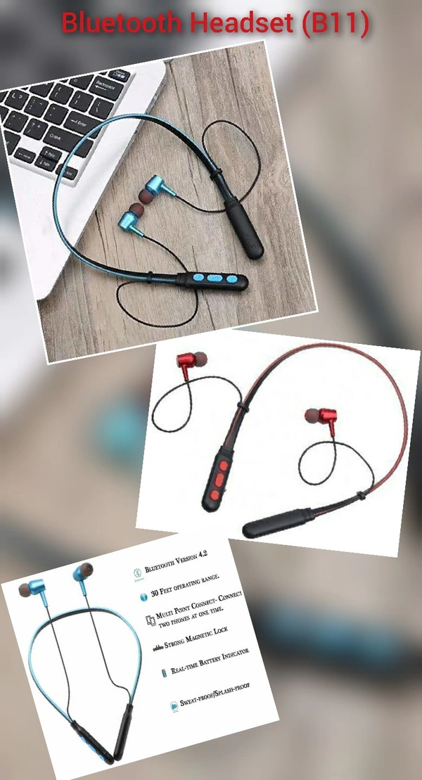 Bluetooth Headset (B11) - Sky Blue