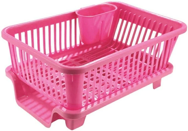 3in1 Dish Drainer Rack - Pink