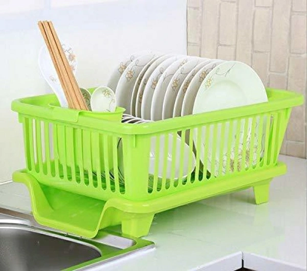 3in1 Dish Drainer Rack - Green