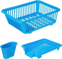 3in1 Dish Drainer Rack - Blue