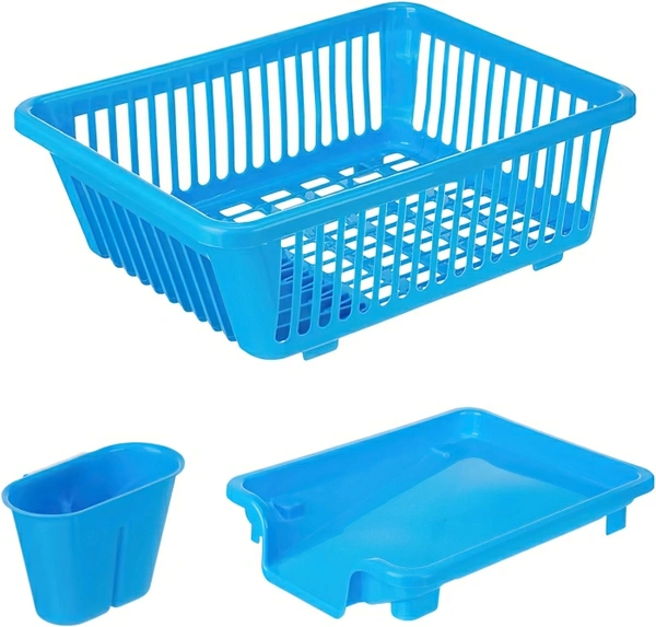 3in1 Dish Drainer Rack - Blue