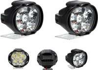 Bike Headlight (Set Of 2 With Switch) - 9 LED, Black