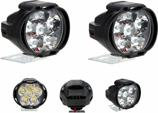Bike Headlight (Set Of 2 With Switch) - 9 LED, Black