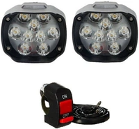 Bike Headlight (Set Of 2 With Switch) - 9 LED, Black