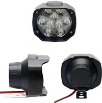 Bike Headlight (Set Of 2 With Switch) - 9 LED, Black