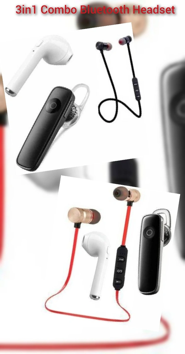 3in1 Combo Set Bluetooth Headset 