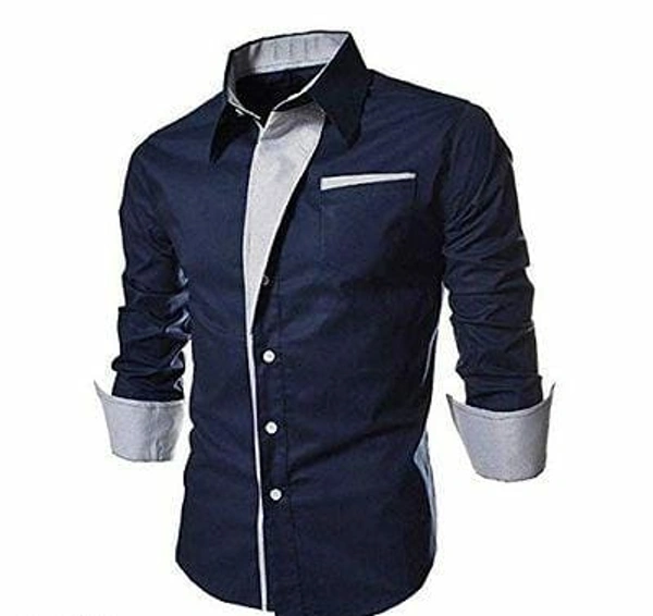 Solid Shirt (Navy Blue) - XL