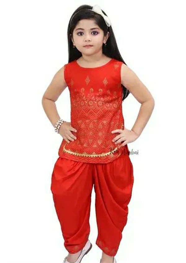 Stylish Fancy Dress  - Red Orange, 7-8 Years