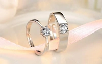 Silver Plated Couple Rings Set - Adjustable