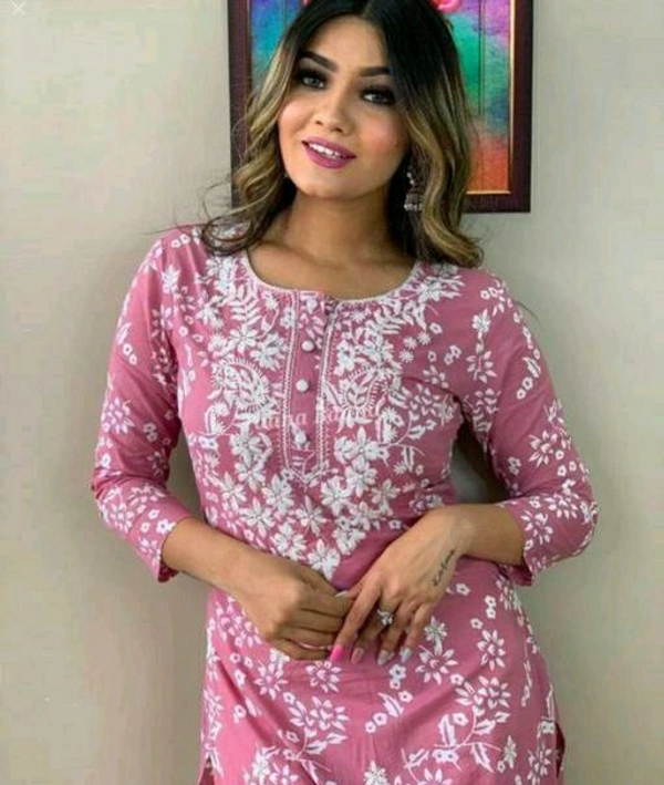 Kurta With Bottomwear  - Lavender Rose, M