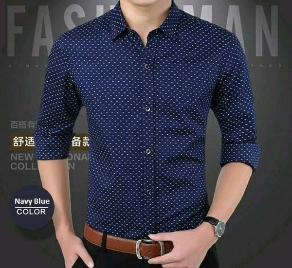 Men's Shirt  - 38, Navy Blue
