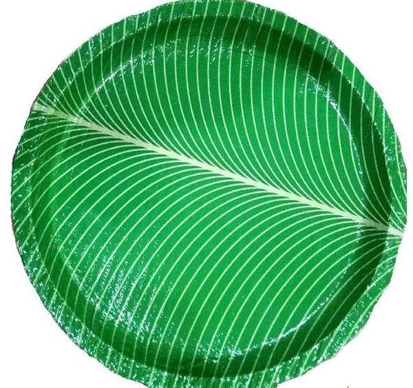GREEN BUFFET PLATES (ROUND) - 12 INCH, Green