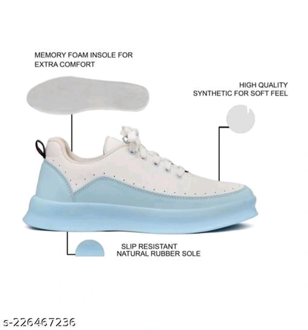 White Skyblue Shoes|Trend Shoes | Attractive Shoes For Both 226467236 - White, IND7