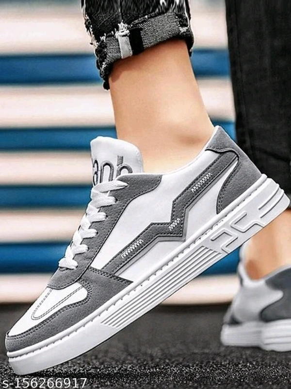 Trending Shoes For Men Grey And White | Combination | Unisex Design 156266917 - Gray, IND10