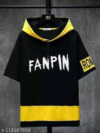 Down Sleaves Tshirt For Men - Black, XL