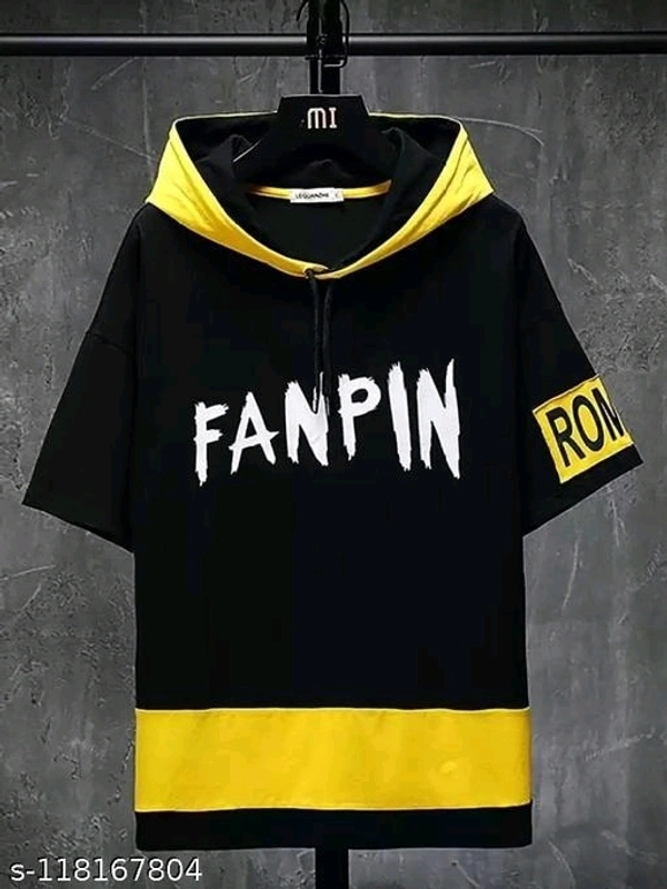 Down Sleaves Tshirt For Men - Black, XL