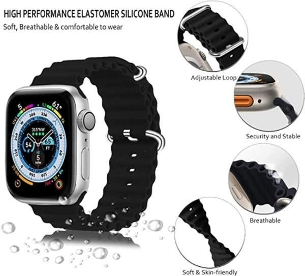 Apple Watch 8 Seris - Black, Free Size