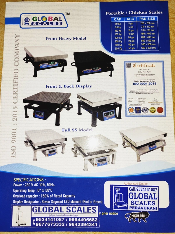 Joshua/Kaviri/Global Scale Ms 100kg  300*300mm - 300*300mm, Silver
