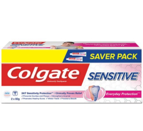 Colgate Sensitive Everyday Protection Anticavity Toothpaste 2 x 80 g 