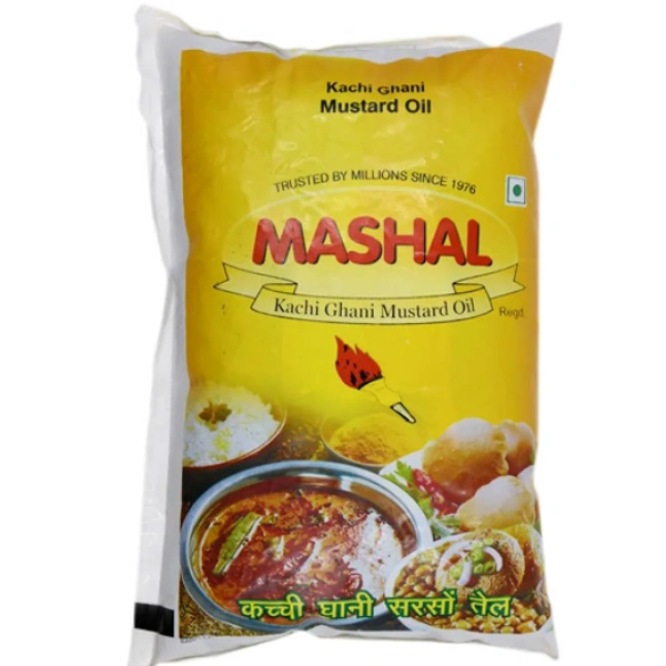 Mashal Kachi Ghani Mustard Oil 1L Pouch