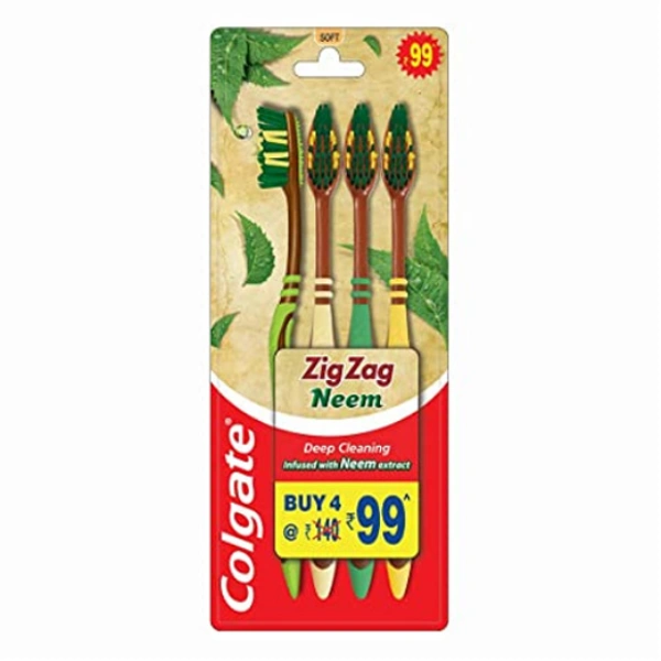 Colgate Zigzag Neem Soft Toothbrush Pack Of 4