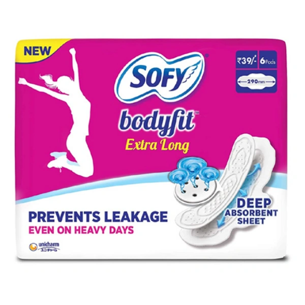 Sofy Bodyfit Extra Long Slim Sanitary Pads Pack Of 6