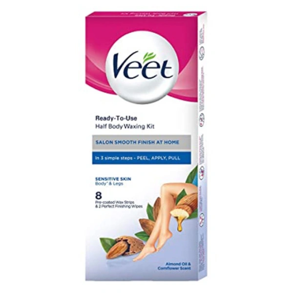 Veet Ready To Use Half Body Waxing Kit Sensitive Skin 8 Wax Strips
