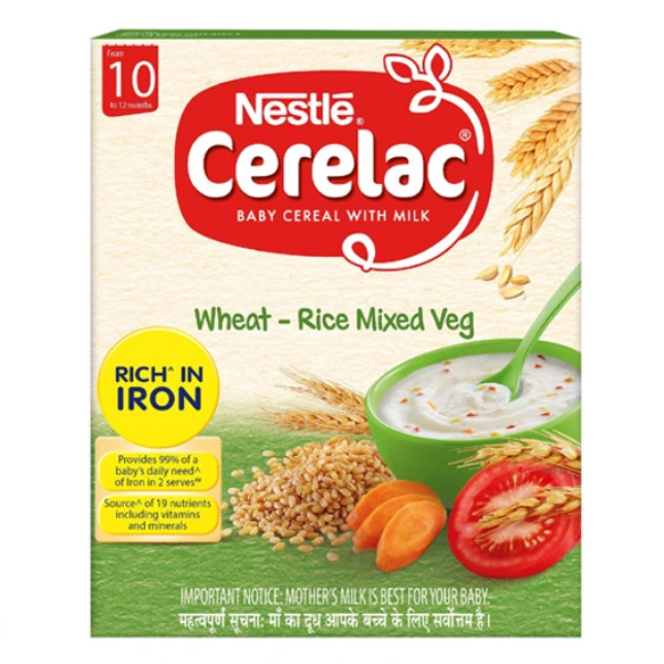 Nestle Cerelac Wheat, Rice & Mixed Veg 10-12 Months 300g
