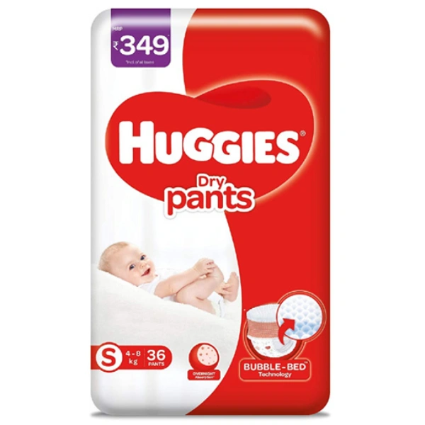 Huggies Dry Pants S (4 - 8 kg) Pack Of 36