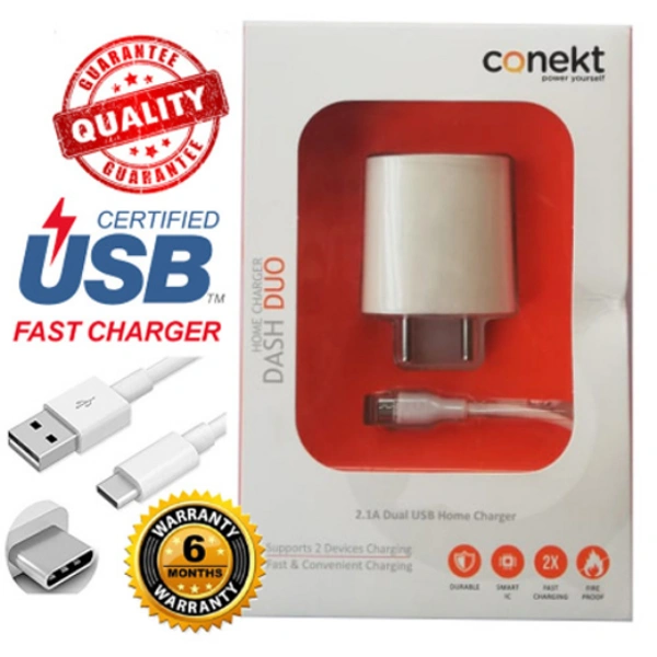 CONEKT DASH SOLO+ Smart & Fast Charger Micro USB 2.1A