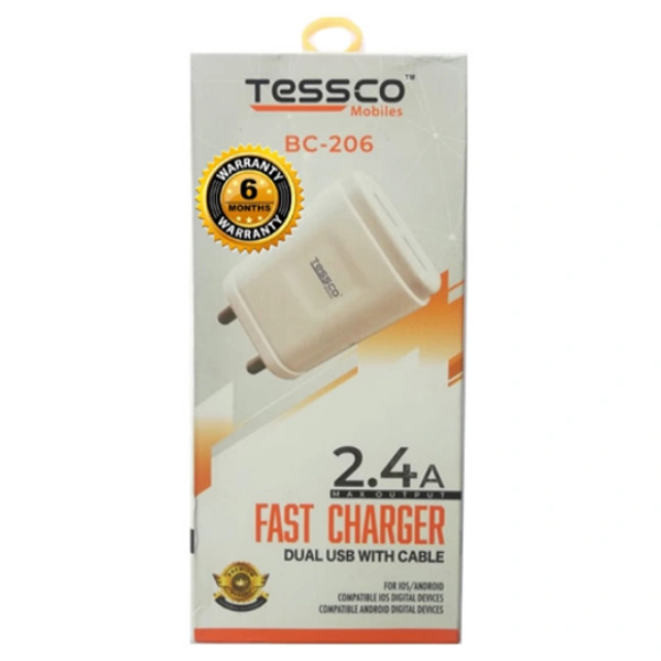 TESSCO 2.4 Dual USB Fast Charger BC-206