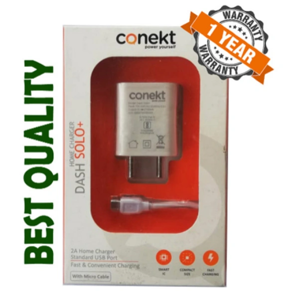CONEKT DASH SOLO+ Smart & Fast Charger Micro USB 2A