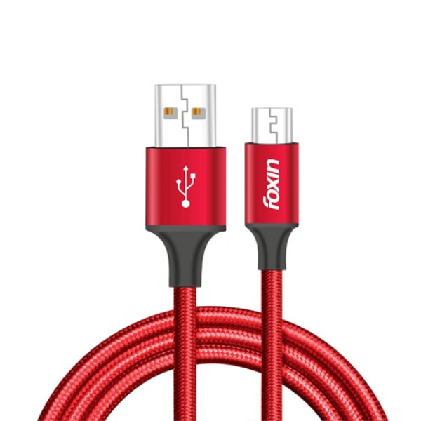 Foxin 2.4 Amp 1.2 Meters Nylon Braided Micro USB Cable FDC-ME008