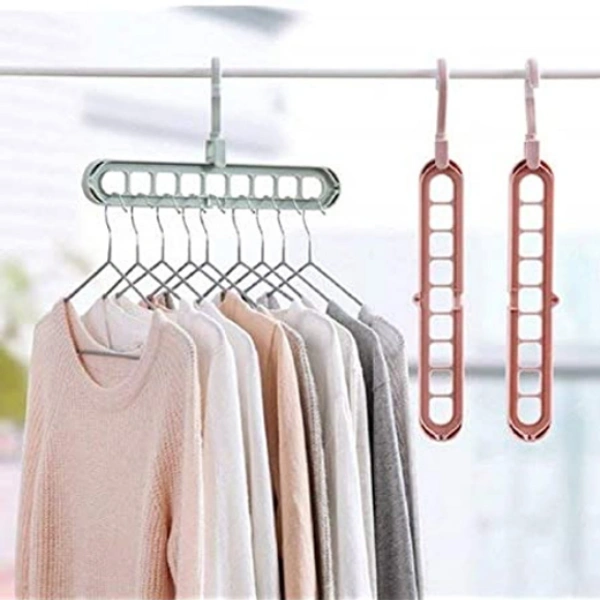 Zollyss Wardrobe Space Saver Folding Hangers Hangers for Clothes Wardrobe Anti-Skid Plastic Magic Clothes Hanger