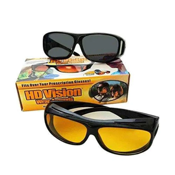 HD Vision Unisex Wrap Arounds Day Night Sun Glasses UV Protected