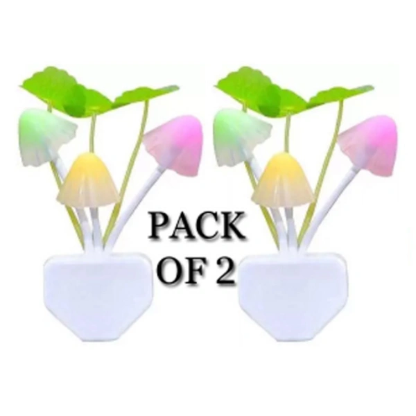 Mushroom LED Lamp Night Auto ON/Off Sensor Flowers PACK OF 2