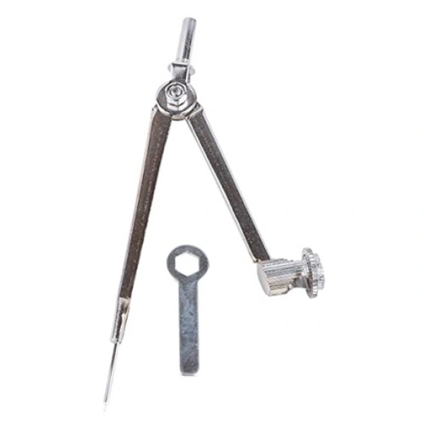 Stainless Steel finish Compass for Drawing with key