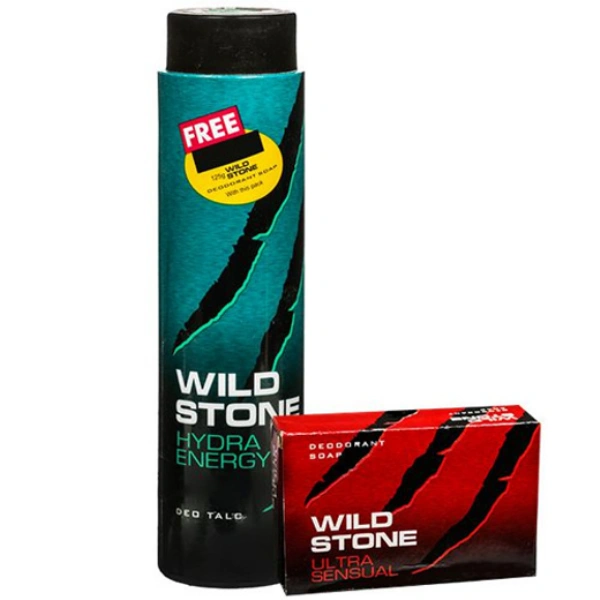 Wild Stone Hydra Energy Deo Talc (Free Wild Stone Soap 125 g) 300 g