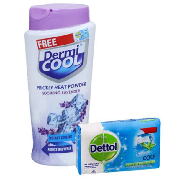 Dermi Cool Soothing Lavender Prickly Heat Powder (Free Dettol Soap 75 g) 90 g