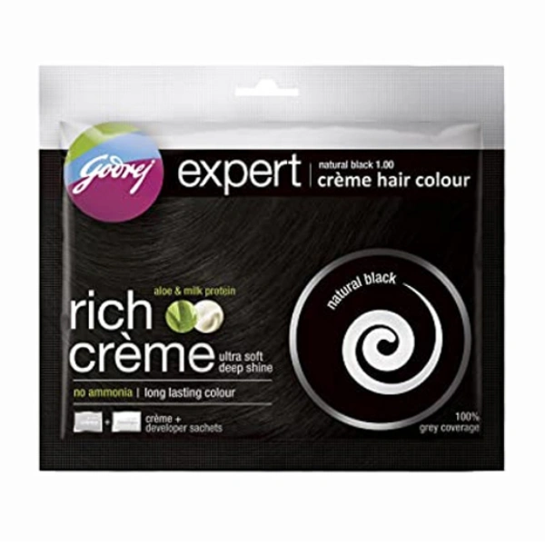 Godrej Expert Creme Hair Colour Natural Black 1 20 g 