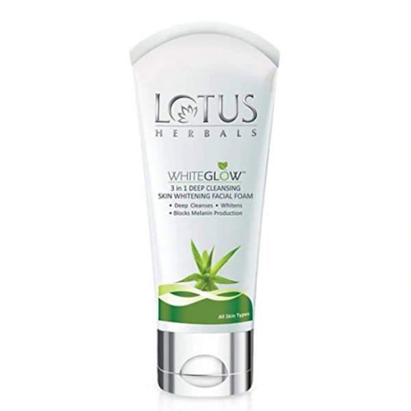 Lotus Herbals Whiteglow 3 in 1 Deep Cleansing Skin Whitening Facial Foam 50 g 