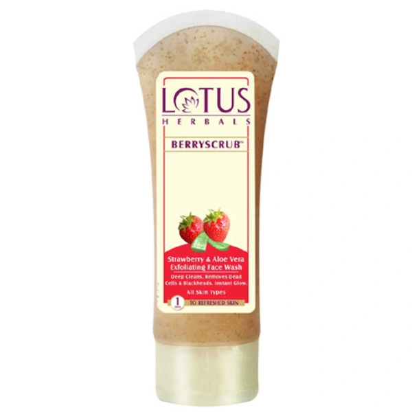 Lotus Herbal Berryscrub Strawberry & AloeVera Face Wash 80g 
