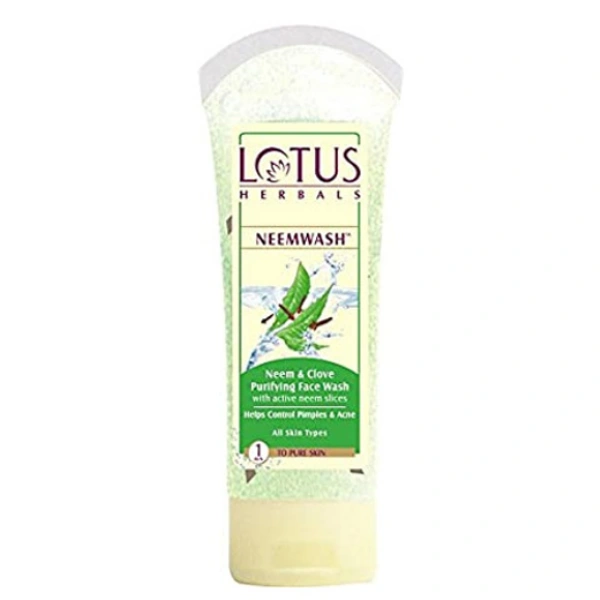 Lotus Herbals Neem and Clove Ultra Purifying Face Wash with Active Neem Slices 80g 