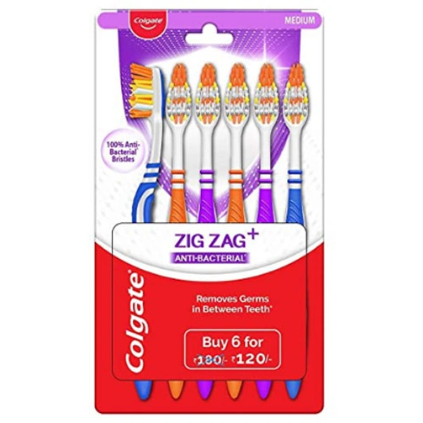 Colgate ZigZag Toothbrush Medium Pack of 6