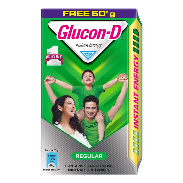 Glucon-D Instant Energy Health Drink Regular - 450gm Refill (Extra 50gm Free)