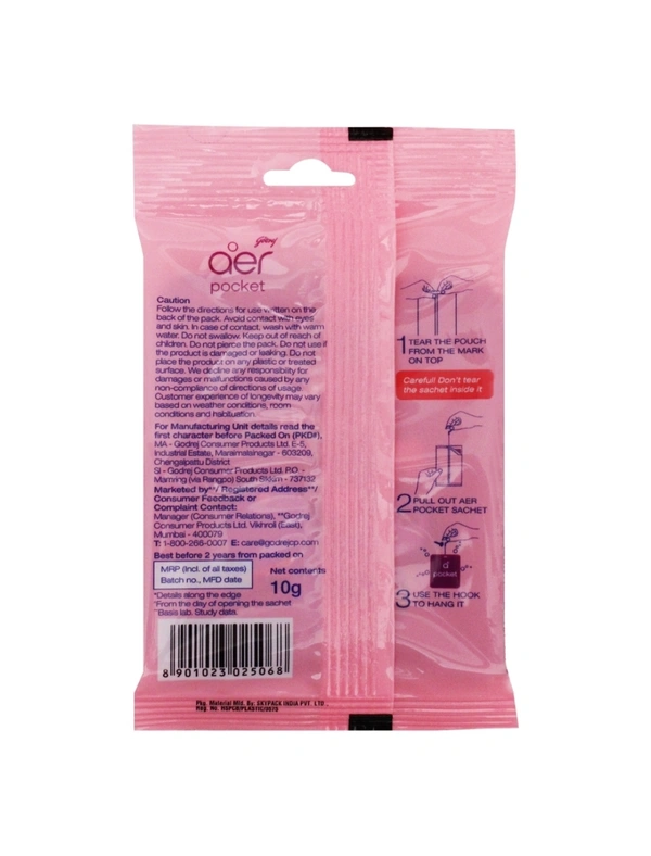 Godrej Aer Bathroom Fragrance Berry Rush Pocket - 10Gms