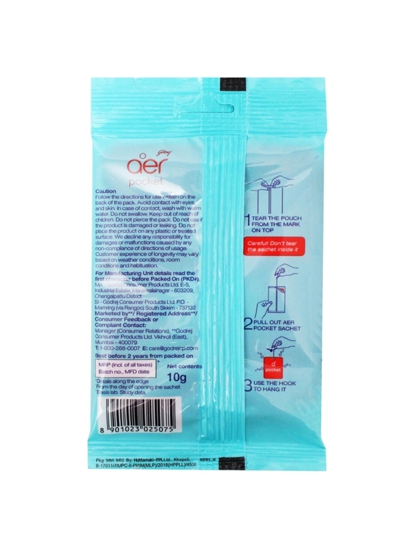 Godrej Aer Bathroom Fragrance Fresh Blossom Pocket  - 10Gms