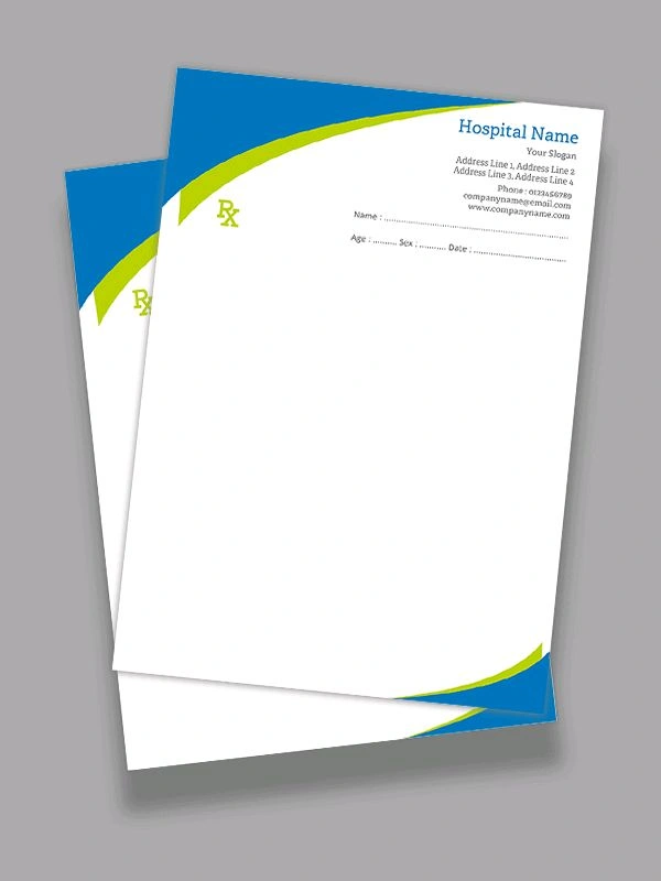 Dr. Prescription Pad, Pack of 1000 Pc.  - Print on JK Excel Bond Paper 100 Gsm, A4 with Binding,, 10 Packet - 100 pc in each Packet with Binding